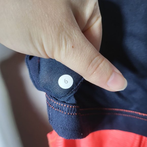 Lululemon Womens Orange and Blue Striped Run Back On Track Tank Top Size 6 - Picture 5 of 9